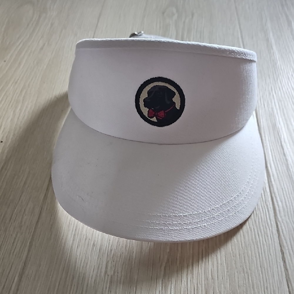 White Visor With Embroidered Patch - image 2